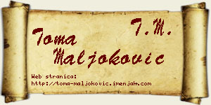 Toma Maljoković vizit kartica
